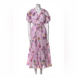 NEW BANJANAN Poppy Dress - Folk Lace Lavender